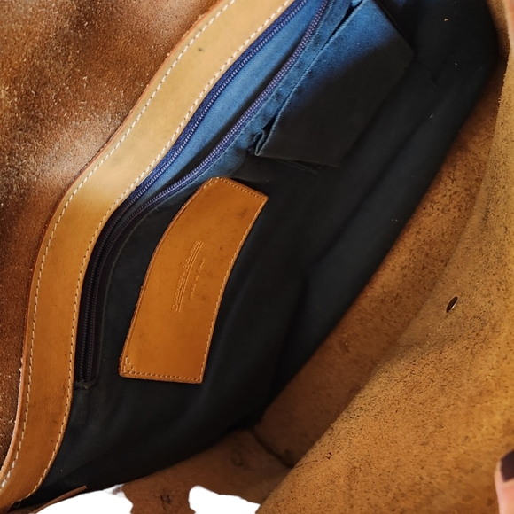 Dooney & Bourke Crossbody HOBO Bag Tote Purse Leather Large Tan Silver RARE - Picture 13 of 16